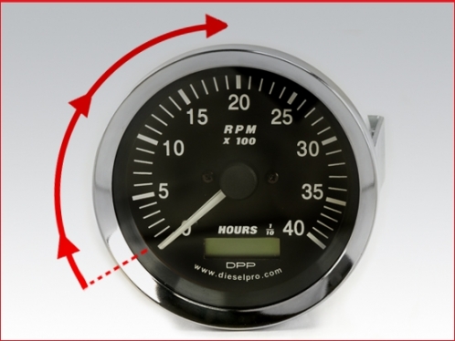 Tachometer 1820 with hourmeter 0-4000 RPM, Electrical 12, 24volts