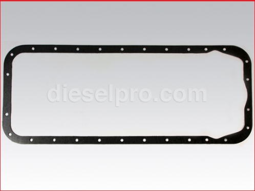 Oil pan gasket for Detroit Diesel engine.