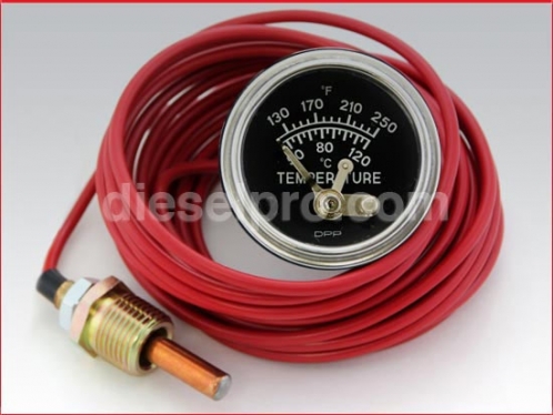 10 ft Engine water temperature gauge mechanical with alarm switch