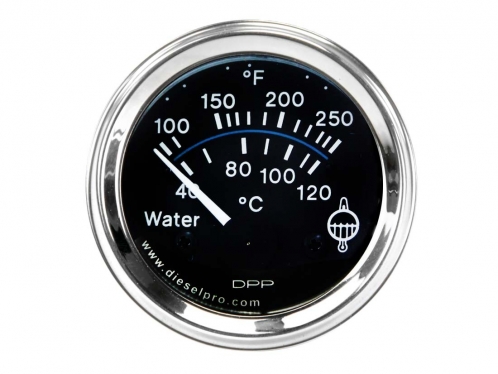 Electrical Water Temperature Gauge - 12 Volt, 0-250c Degrees
