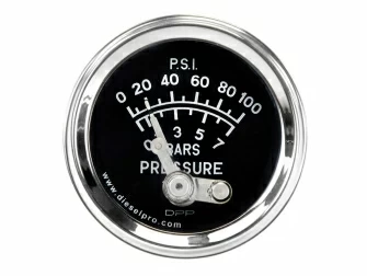 Engine gauges,Mechanical with Alarm Switch,Engine oil pressure gauge 0 to 100 PSI,20P100 P,Indicador Presion de aceite del motor 0 a 100 PSI