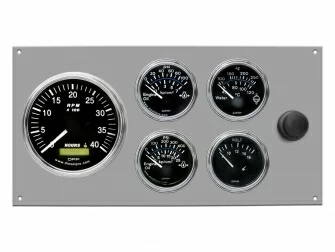 Marine Gauge Panel,Complete 12 volts gauge set,engine starter botton,stainless steel panel,Heavy Duty,PANEL12V