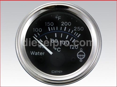 Engine water temperature gauge - Electrical 24 volts  0 to 250 Dgr.