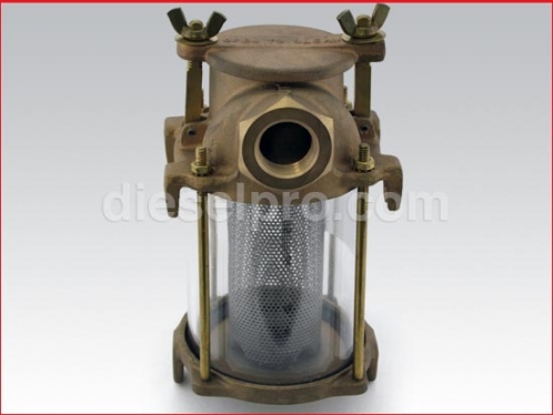 Intake water strainer 2 1/2 inch pipe size, 16 inch height, 7 1/2 inch width