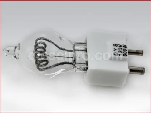DP- 820 Marine Searchlight Quartz Halogen Bulb 600 watts 120 volts, 2 Pin Prefocus Type Base