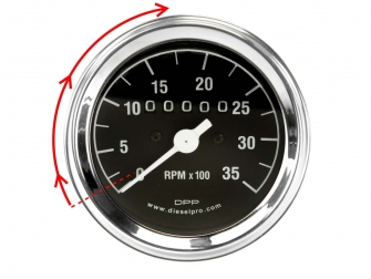Engine gauges,mechanical,Detroit Diesel Engine,Tachometer with Hourmeter,RH 1 :1,3500 rpm,5658116,Tacometro con Horometro RH 1 : 1 Ratio 3500rpm