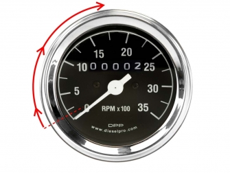 Engine gauges,mechanical, Detroit Diesel Engine,Tachometer with Hourmeter,RH 1:2,3500 rpm,5658112,Tacometro con Horometro RH 1:2 Ratio 3500rpm