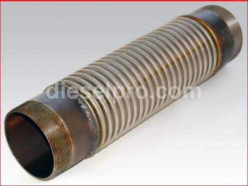 Flexible metal exhaust pipe 3 inch diameter by 18 inch long for Detroit Diesel