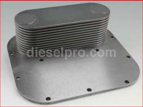 Detroit Diesel Oil Cooler - 12 Plates with Nipples 