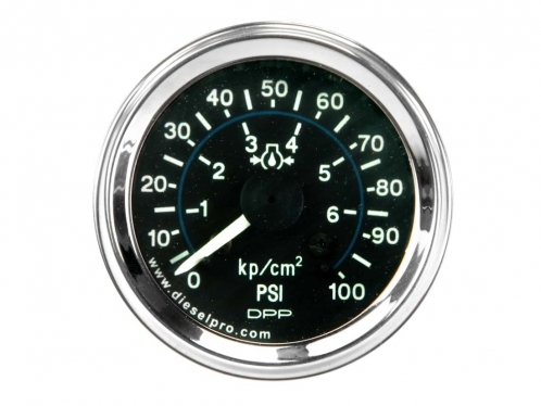 Medidor de pressão do óleo do motor - 0 a 100 PSI, mecânico