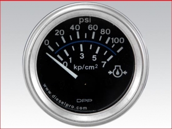 Engine gauges,0 to 100 psi electrical 12 volts,Engine oil pressure gauge,25025170,Indicador presion de aceite de motor