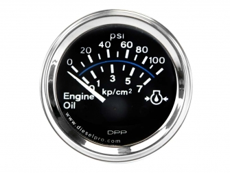 Engine gauges,Engine oil pressure gauge 0 to 100 psi electrical 24 volts,25026170,Indicador presion de aceite de motor,0 a 100 PSI 24 volts, Electrico