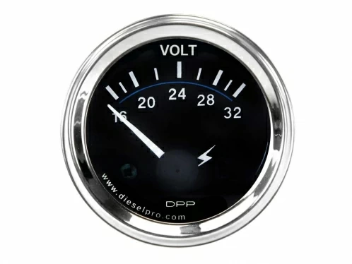Voltmètre 24 volts - Usage intensif - 2 pouces de diamètre