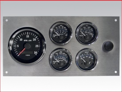 Marine Gauge Panel 24 volts, stainless steel heavy duty grade 