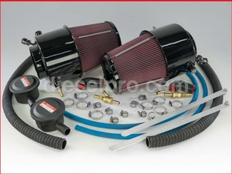 Detroit Diesel 8V92,Walker Engineering Airsep system,dual or twin turbo,Flange size 6 inch,KW892-2,Systema de filtro Airsep para Detroit Diesel 8V92 de 2 turbos