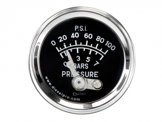 Engine gauges,Mechanical with Alarm Switch,Engine oil pressure gauge 0 to 100 PSI,20P100 P,Indicador Presion de aceite del motor 0 a 100 PSI