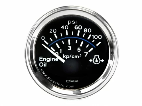 Tolok tekanan minyak enjin 0 hingga 100 PSI, Elektrik 24 volt