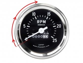 Engine gauges,Detroit Diesel Engine,mechanical,Tachometer with Hourmeter,RH 1 :1,2500 rpm,5658115,Tacometro con Horometro RH 1 : 1 Ratio 2500rpm
